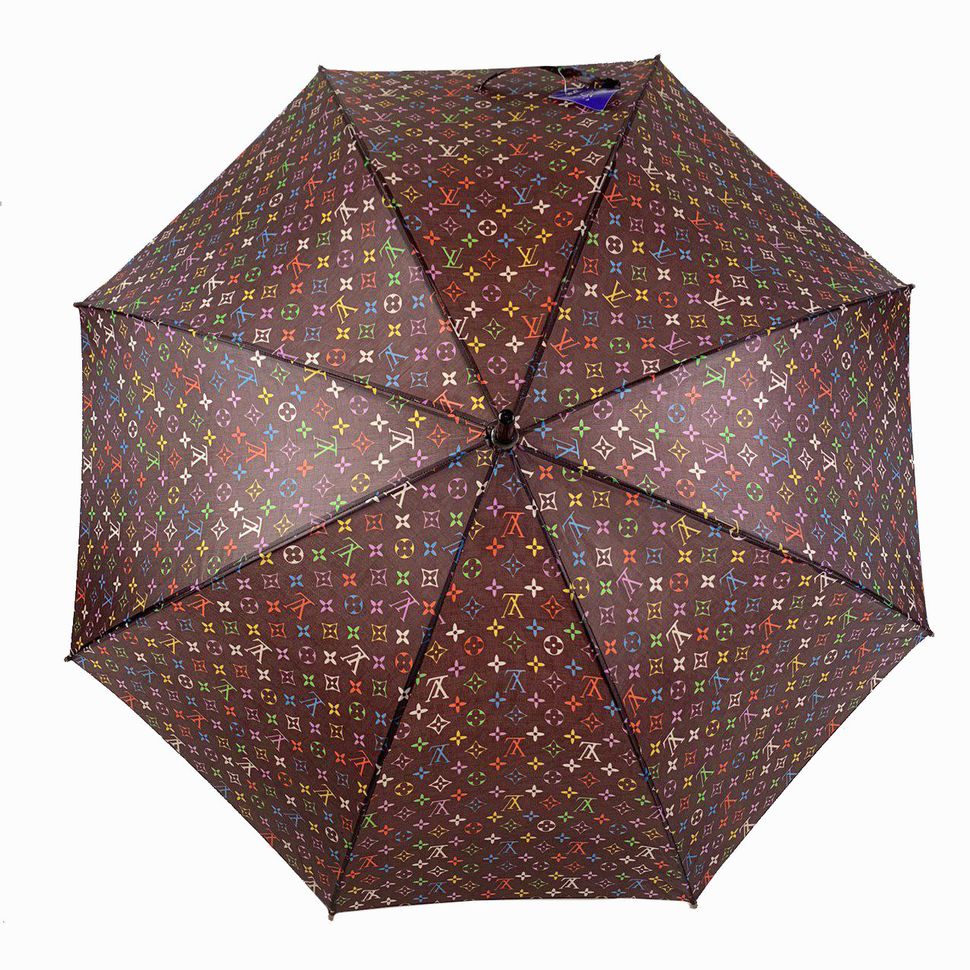 Женский зонт-трость c деревянной ручкой, коричневый, 107-1  107-1 фото | ANANASKO