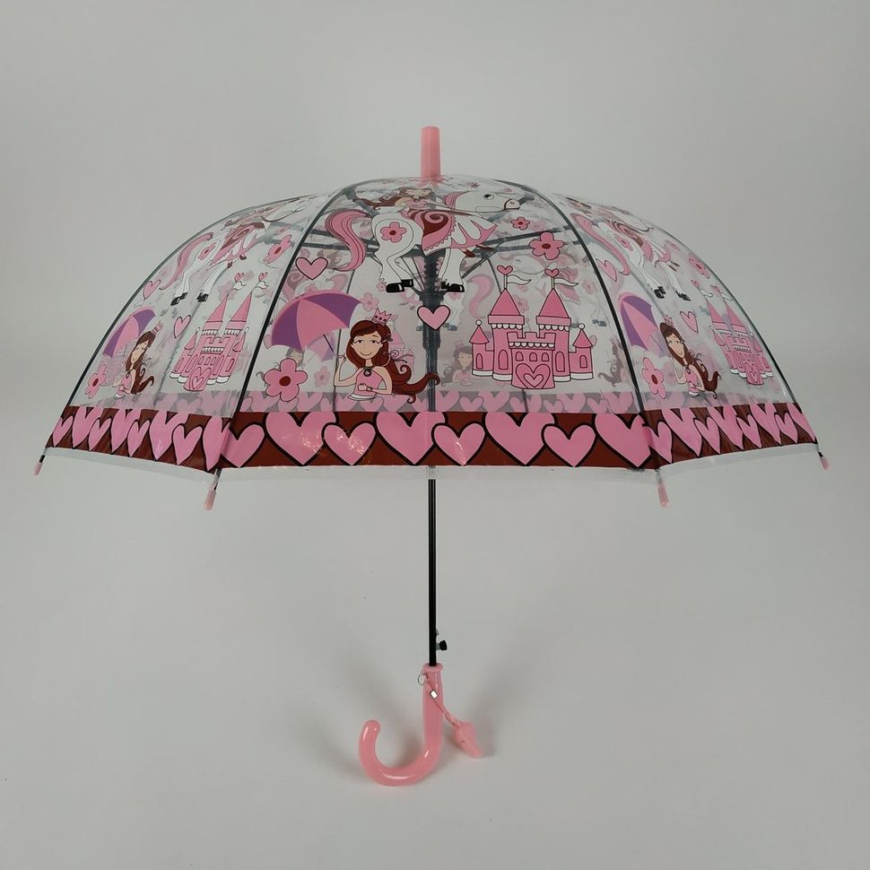 Детский зонтик-трость "Принцессы" от фирмы "Paolo Rossi", с розовой ручкой, 207-6  207-6 фото | ANANASKO