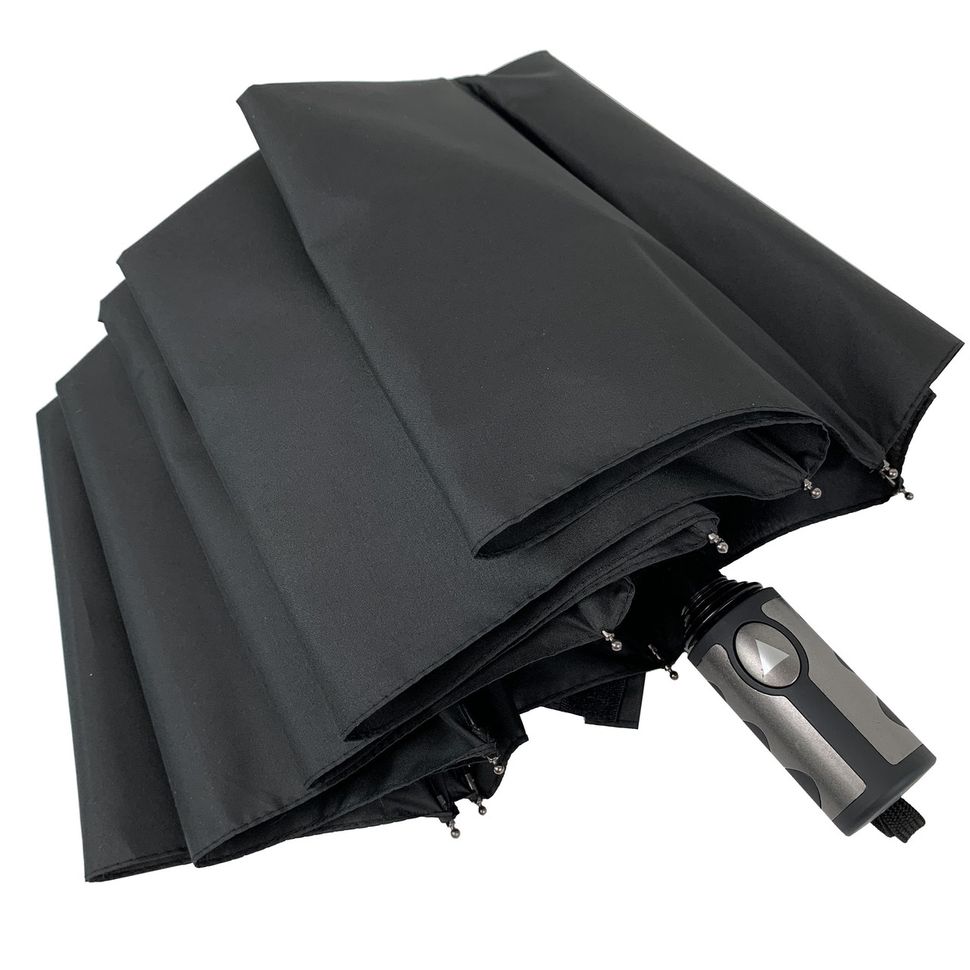 Мужской складной зонт-полуавтомат с прямой ручкой, черный, 270-1  270-1 фото | ANANASKO