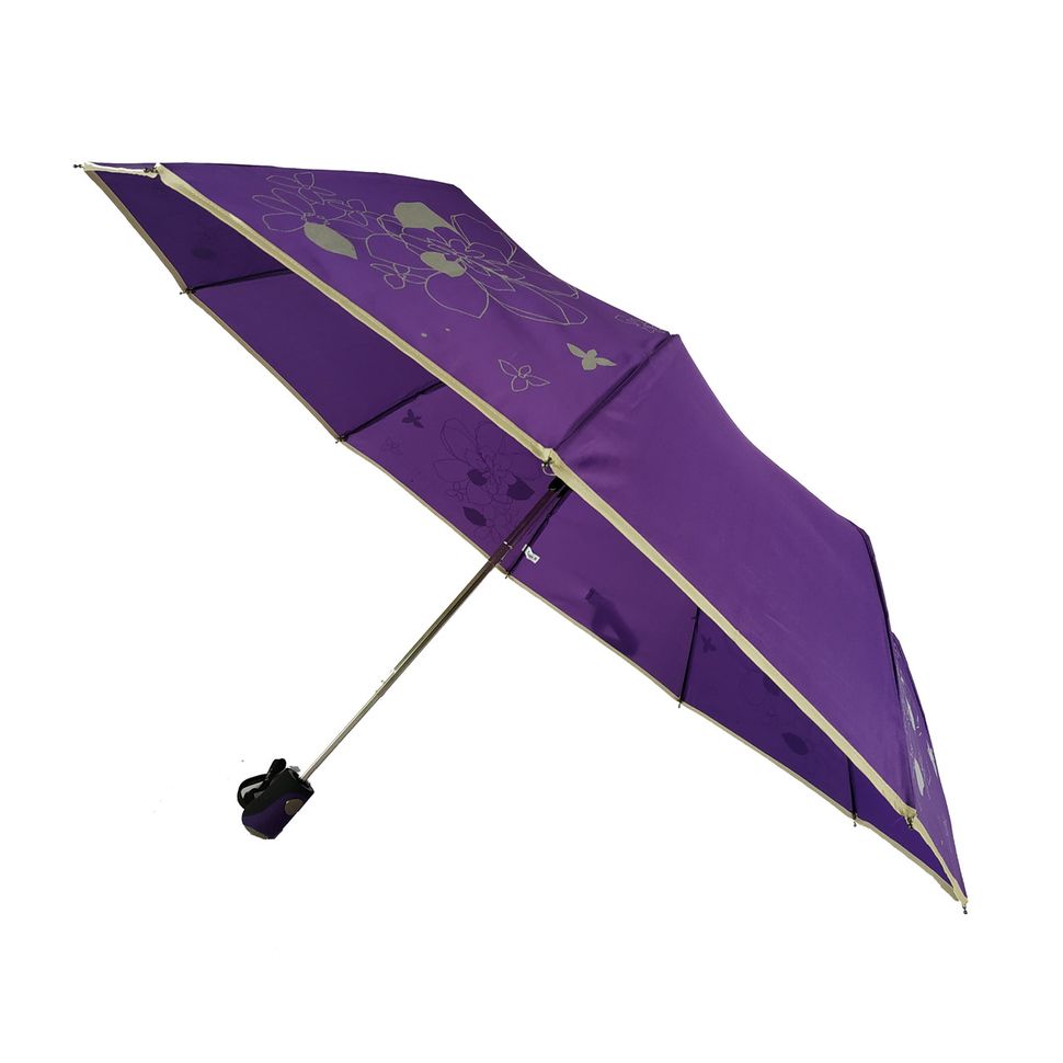 Женский зонт полуавтомат на 10 спиц, с изображением цветов, фиолетовый, 114-6  114-6 фото | ANANASKO