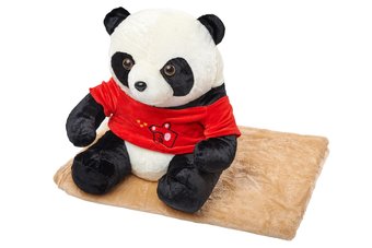 Дитячий плед 150х120 см з іграшкою панда Ananasko P243