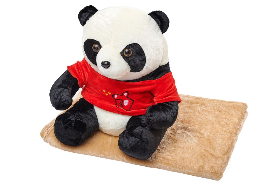 Детский плед 150х120 см с игрушкой панда Ananasko P243  P243 фото | ANANASKO