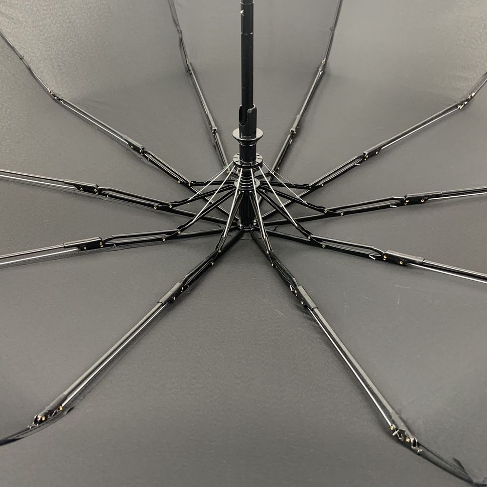 Мужской складной зонт-полуавтомат с прямой ручкой, черный, 263-1  263-1 фото | ANANASKO
