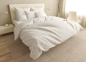 Комплект постельного белья полуторный белого цвета Бязь Голд Ananasko 152237 140 ниток/см² 152237(1,5) фото | ANANASKO
