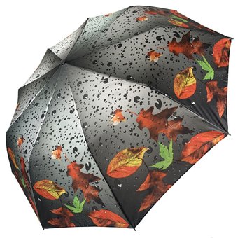 Женский складной зонт-полуавтомат, серый, 444-6
