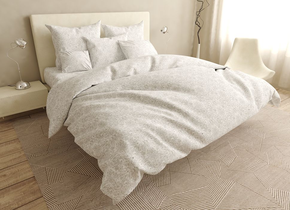 Комплект постельного белья полуторный белого цвета Бязь Голд Ananasko 152237 115 г/м² 152237(1,5) фото | ANANASKO