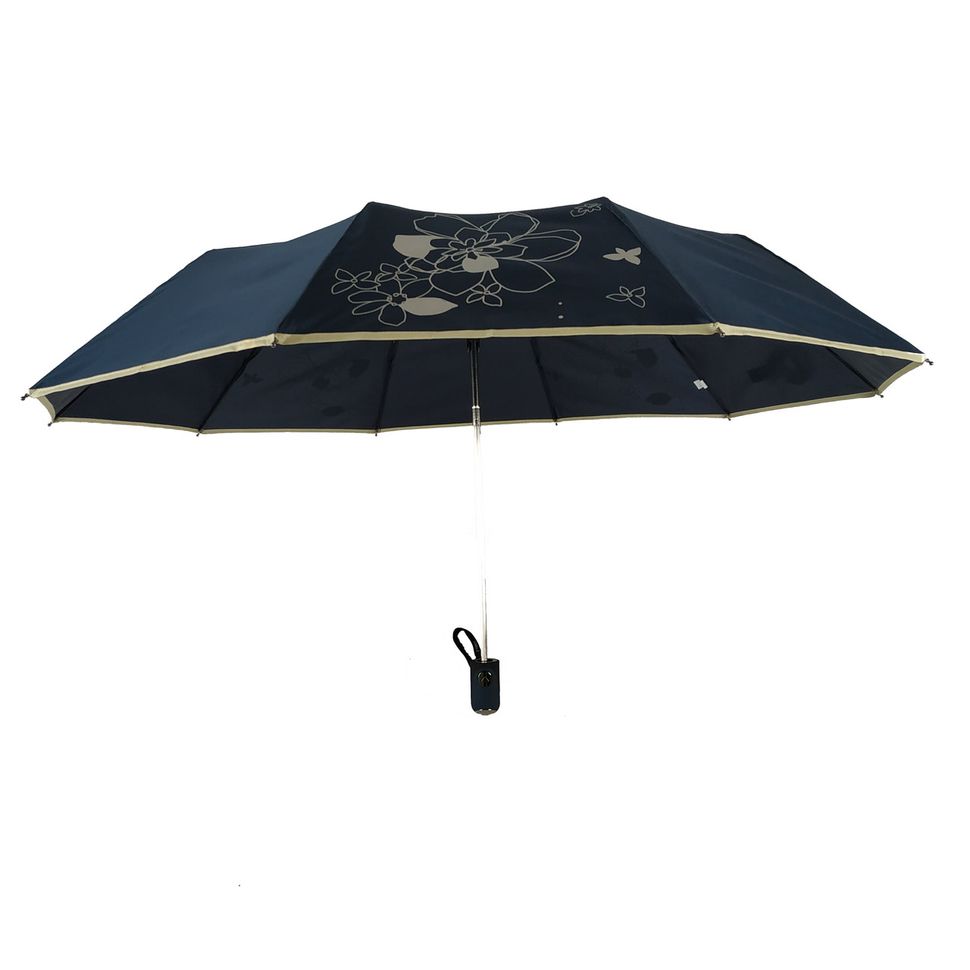 Женский зонт полуавтомат на 10 спиц Calm Rain, темно-синий, 114-8  114-8 фото | ANANASKO