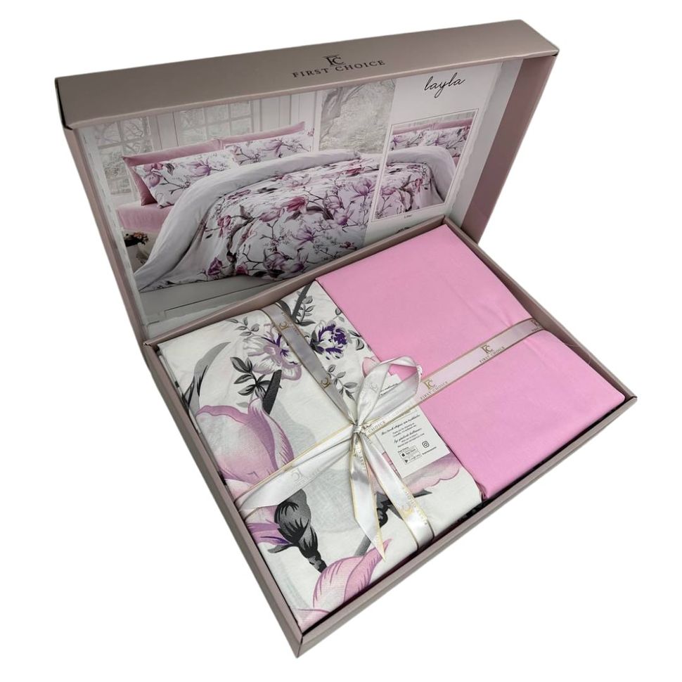 Комплект постельного белья семейный Ранфорс Layla Lilac First Choise RT4  RT4(s) фото | ANANASKO