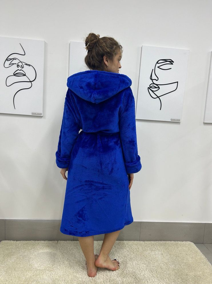 Халат жіночий плюшевий синій 42-46 р H4 Lakerta  H4(42-46) фото | ANANASKO