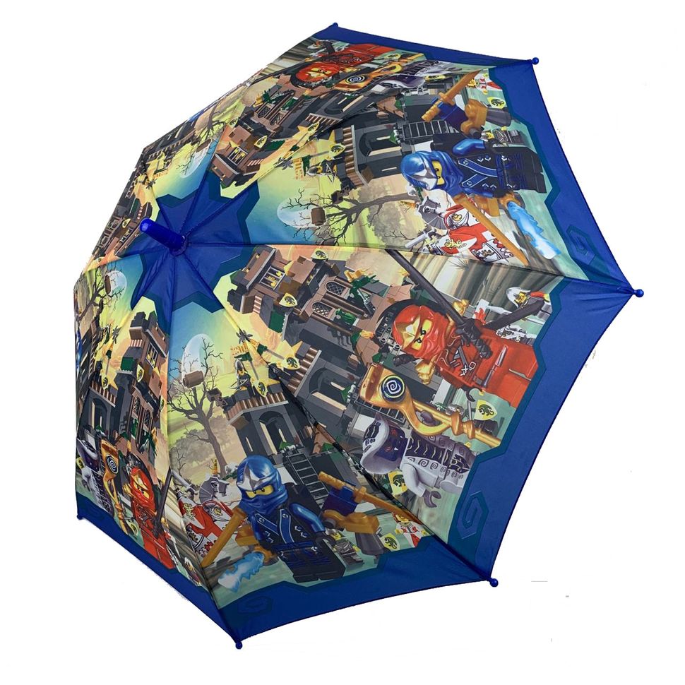 Дитяча парасоля для хлопчиків "Лего Ніндзяго" від Paolo Rossi, з синьою ручкою, 017-3  017-3 фото | ANANASKO
