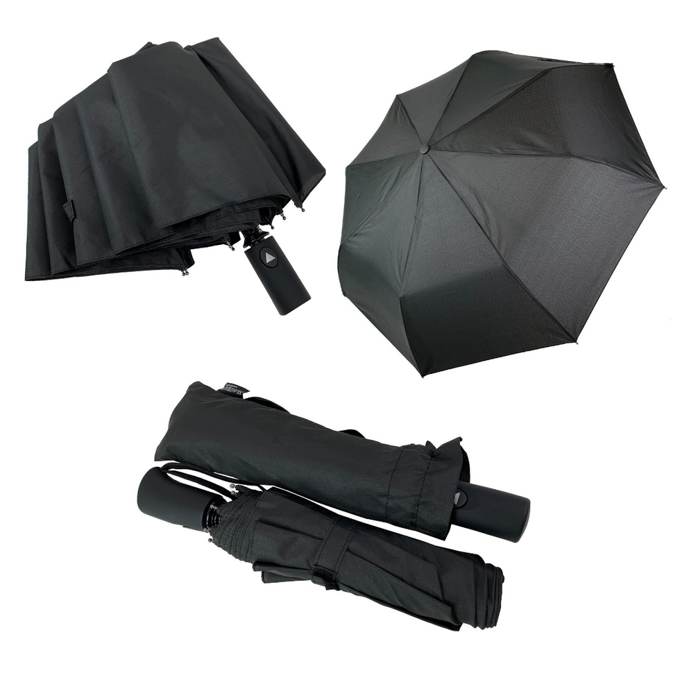 Чоловіча складана парасоля-напівавтомат від Flagman, антивітер, чорний, 708-1
