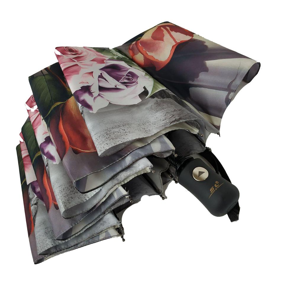 Жіноча парасоля напівавтомат "S&L" з ліліями, 43006-10  43006-10 фото | ANANASKO