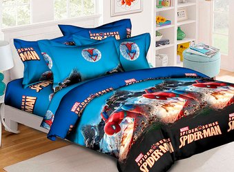 Детское постельное белье полуторное Spider-Man Ранфорс Ananasko 876 165 ниток/см² 876(1,5) фото | ANANASKO