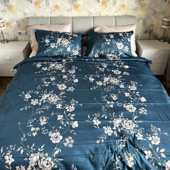 Комплект постельного белья двуспальный евро Сатин Arya Turquoise First Choise SC3  SC3(e) фото | ANANASKO