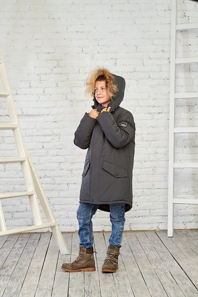 Зимова куртка на хлопчика 40  6-9581 (хаки) фото | ANANASKO