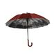 Женский зонт-трость с городами на серебристом напылении под куполом от Calm Rain, бордовый, 1011-7 1011-7 фото 3 | ANANASKO