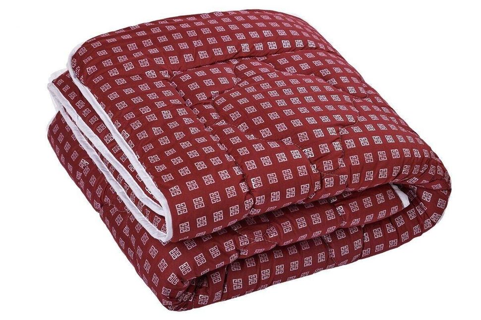 Одеяло двуспальное из холлофайбера 180х210 бордового цвета осень/зима/весна Ananasko B103  B103 (2,0) фото | ANANASKO