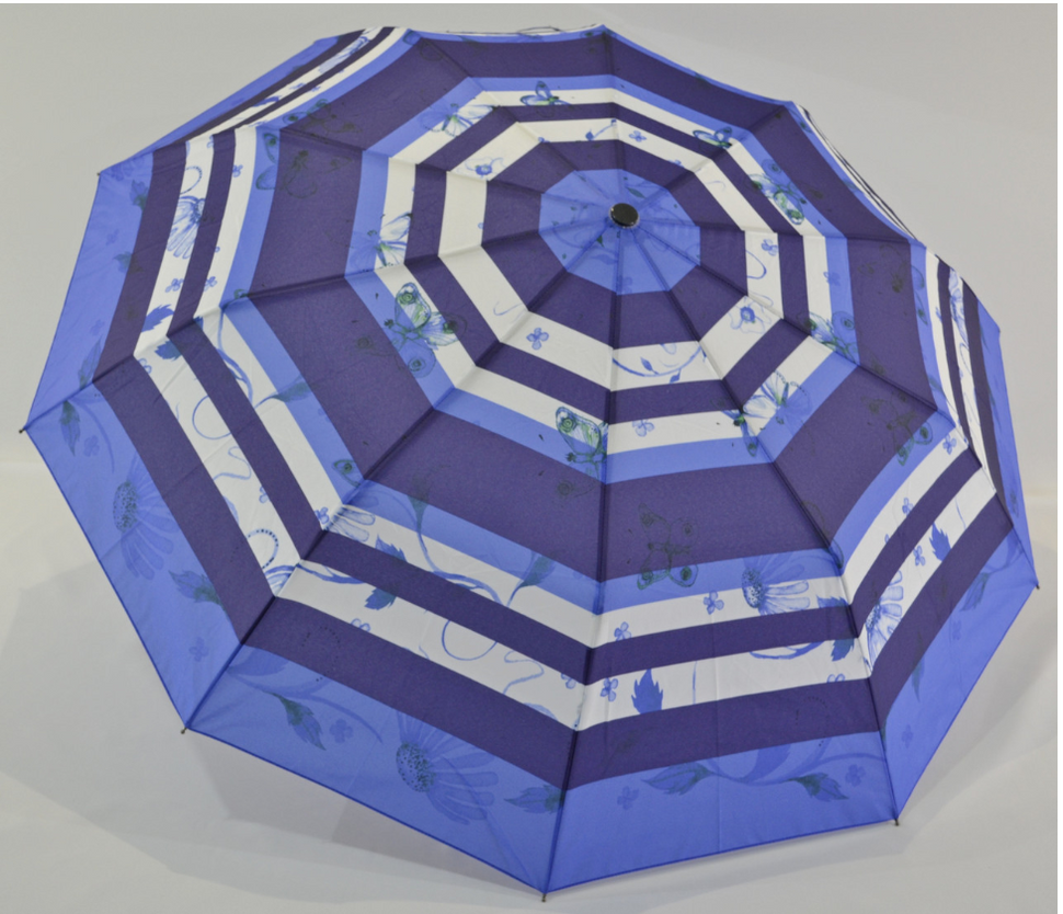 Женский зонтик-полуавтомат "Nature" на 10 спиц, от SL, синий, 477-1  477-1 фото | ANANASKO