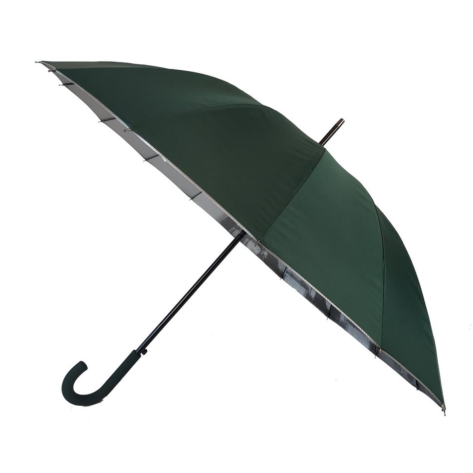 Жіноча парасоля-тростина зі сріблястим напиленням від Calm Rain, зелений, 1011-8  1011-8 фото | ANANASKO