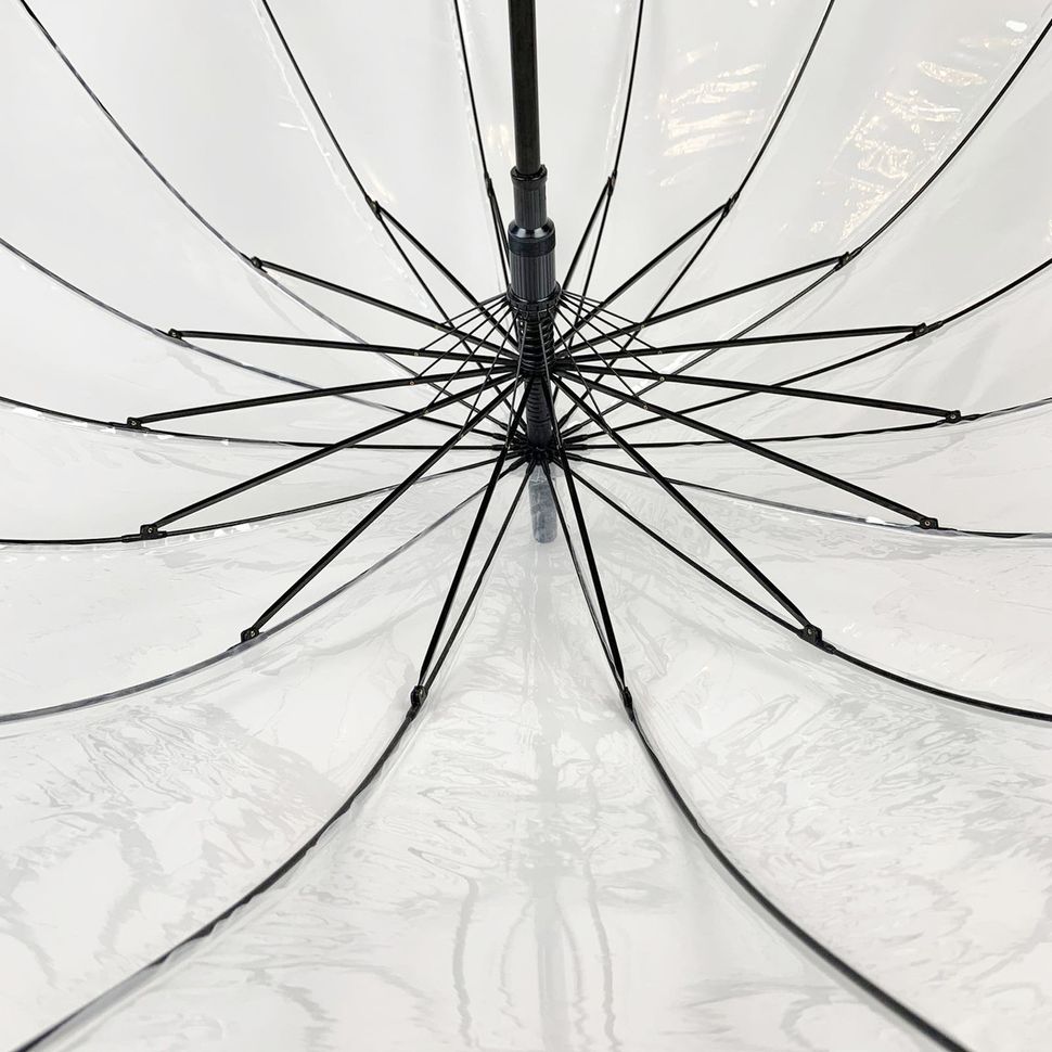 Прозора парасоля-тростина, напівавтомат з чорною ручкою від "MAX", 1015-2  1015-2 фото | ANANASKO
