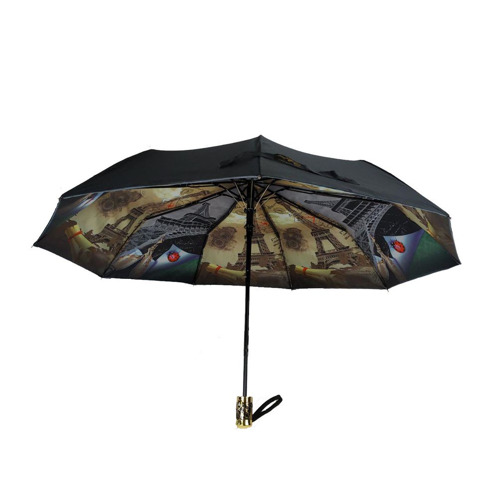 Женский зонт полуавтомат с двойной тканью Bellissimo, черный, 18301-1  18301-1 фото | ANANASKO