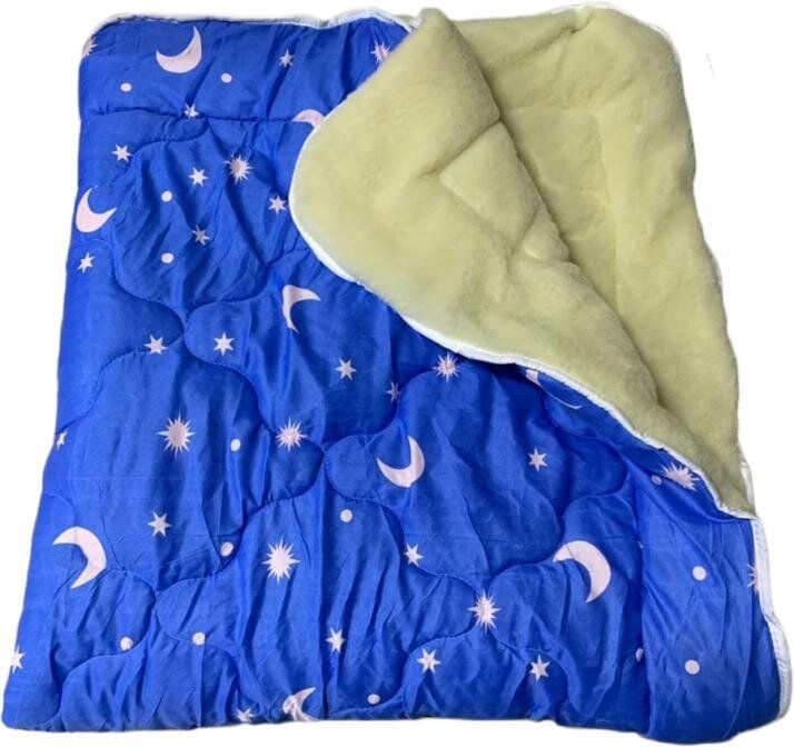 Одеяло меховое евро синего цвета Ananasko  M35(e) фото | ANANASKO
