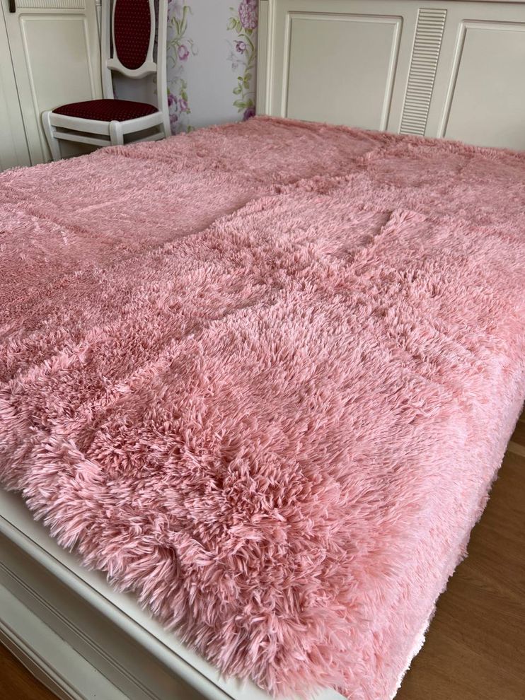Плед травка на ліжко 220х240 рожевий Ananasko PLM6  PLM6 фото | ANANASKO