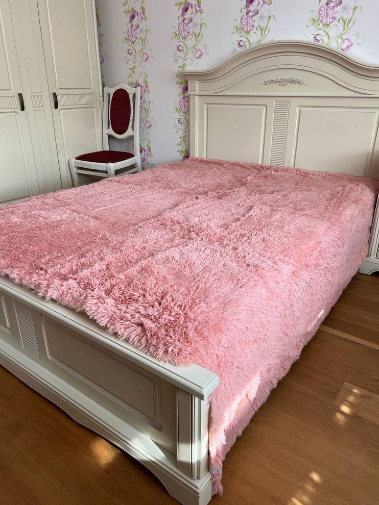 Плед травка на ліжко 220х240 рожевий Ananasko PLM6  PLM6 фото | ANANASKO