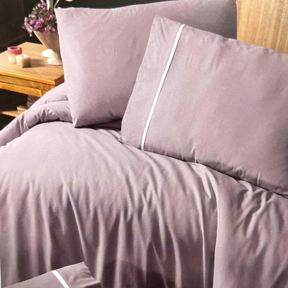 Комплект постельного белья двуспальный евро Делюкс Ранфорс Alisa Lilac First Choise RD3  RD3(e) фото | ANANASKO