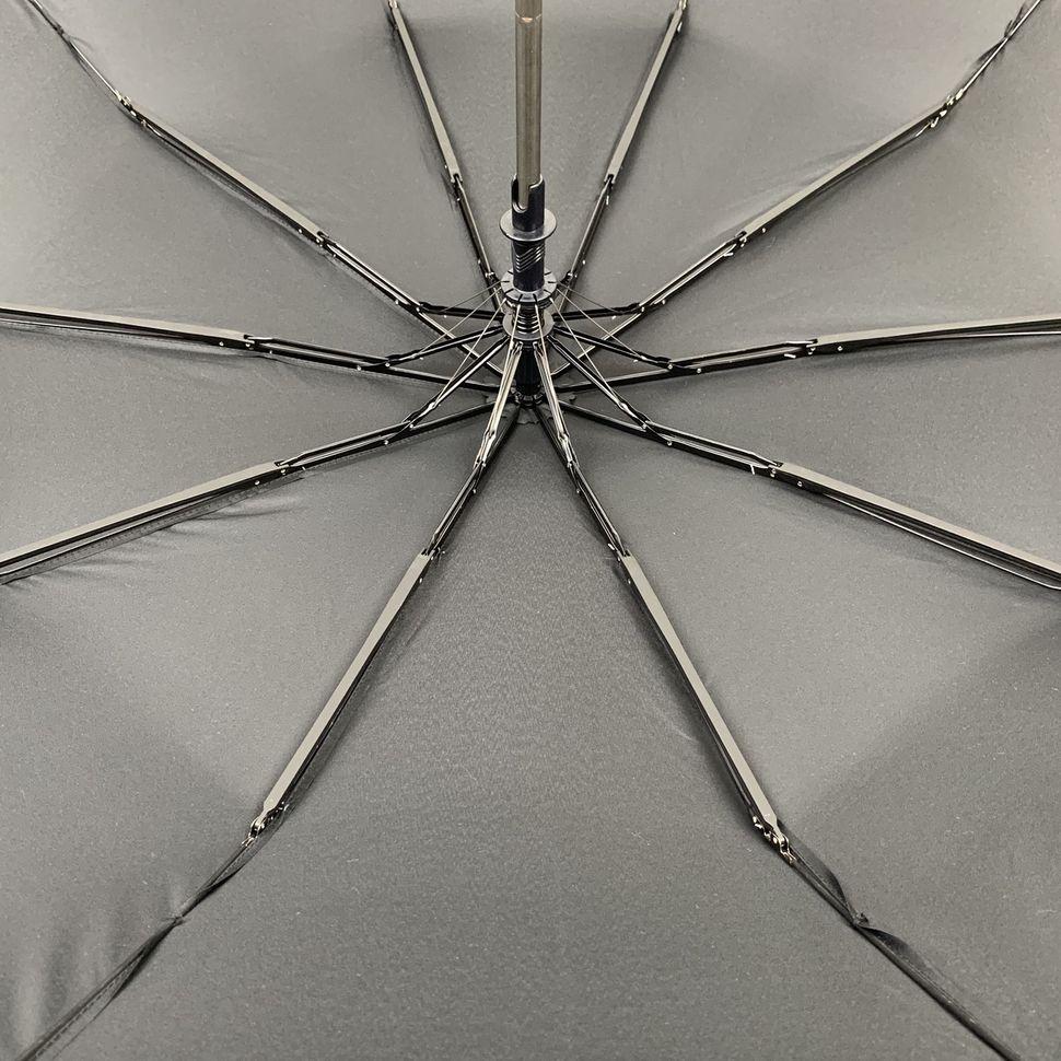 Мужской складной зонт-полуавтомат с ручкой крюк от Popular, черный, 1048-1  1048-1 фото | ANANASKO