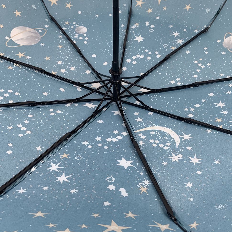 Жіночий автоматичний зонт складаний "Звезное небо" від B. Cavalli, зелений, 450-5  450-5 фото | ANANASKO