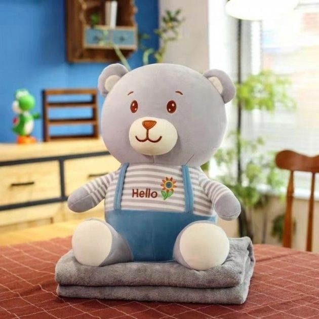 Детский плед 150х120 см с игрушкой Медвежонок Ananasko P313  P313 фото | ANANASKO