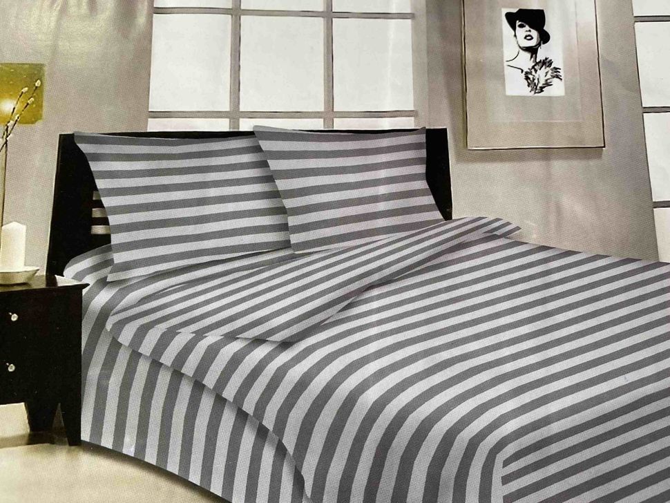 Комплект постельного белья полуторный серого цвета Бязь Голд Ananasko 1546 140 ниток/см² 1546(1,5) фото | ANANASKO