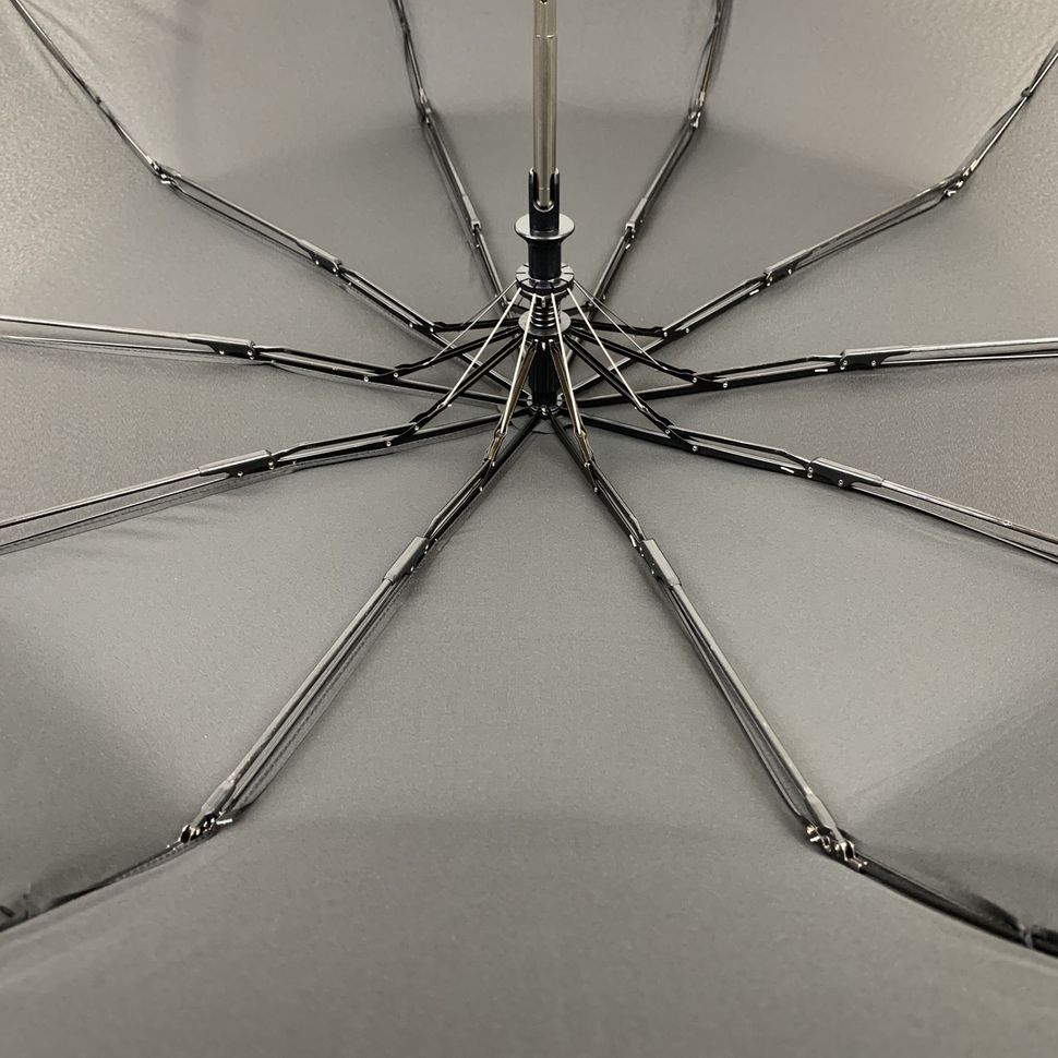 Мужской складной зонт-полуавтомат с прямой ручкой, черный, 402М-1  402М-1 фото | ANANASKO