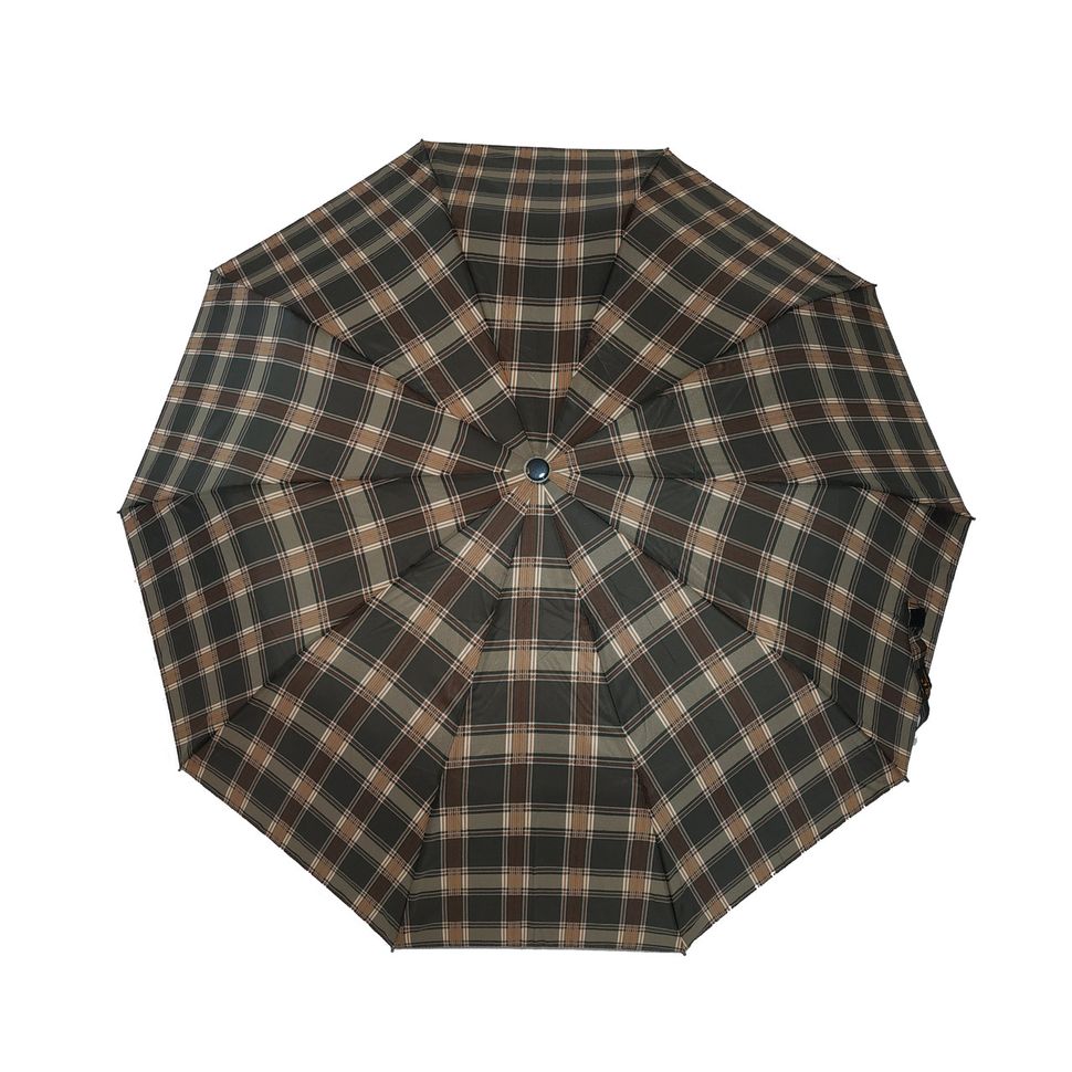 Мужской зонт-полуавтомат в клетку от SL, коричневый, 475-3  475-3 фото | ANANASKO