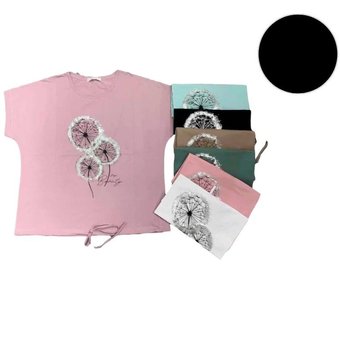 Женская футболка хлопковая черная 56-60 р Ananasko 5469-7