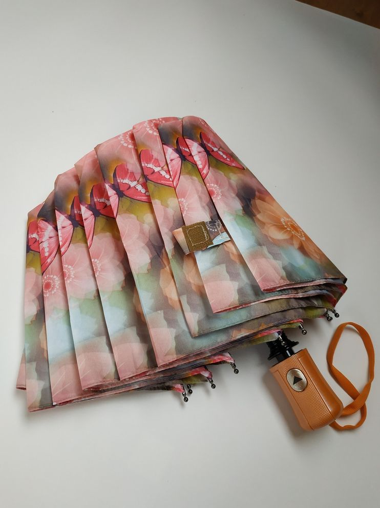 Женский зонтик-полуавтомат на 10 спиц "La-la land", от SL, персиковый, 499-4  499-4 фото | ANANASKO