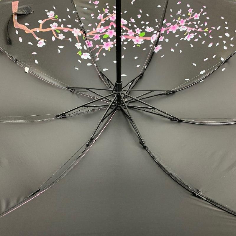 Механический женский зонт в три сложения, сиреневый, 8308-2  8308-2 фото | ANANASKO