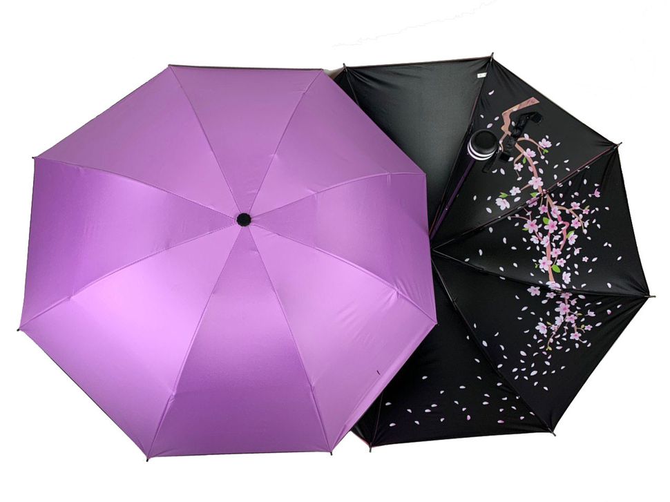 Механический женский зонт в три сложения, сиреневый, 8308-2  8308-2 фото | ANANASKO