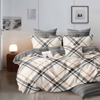 Комплект постельного белья двуспальный евро Сатин Ananasko 44340 200 ниток/см² 44340(e) фото | ANANASKO
