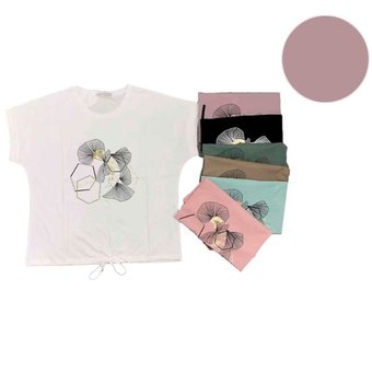 Женская футболка хлопковая темно-розовая 56-60 р Ananasko 5470-1