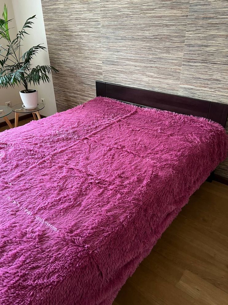 Плед травка на кровать 220х240 темно-розовый Ananasko PLM8  PLM8 фото | ANANASKO