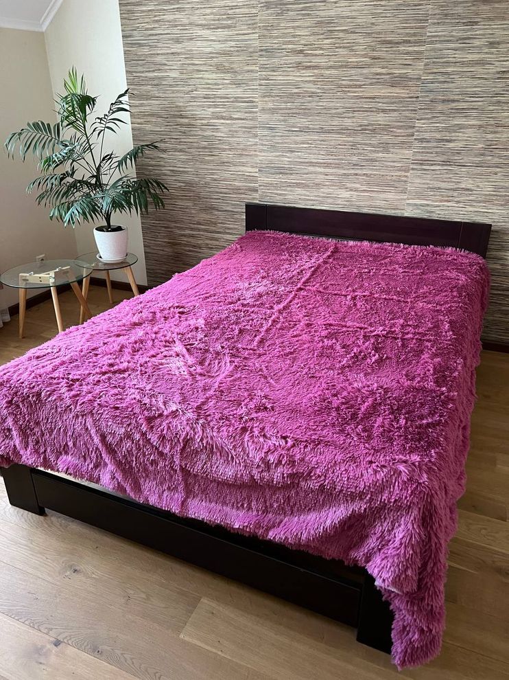 Плед травка на ліжко 220х240 темно-рожевий Ananasko PLM8  PLM8 фото | ANANASKO