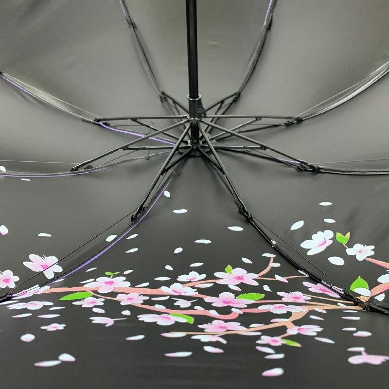 Механический женский зонт в три сложения, фиолетовый, 8308-3  8308-3 фото | ANANASKO