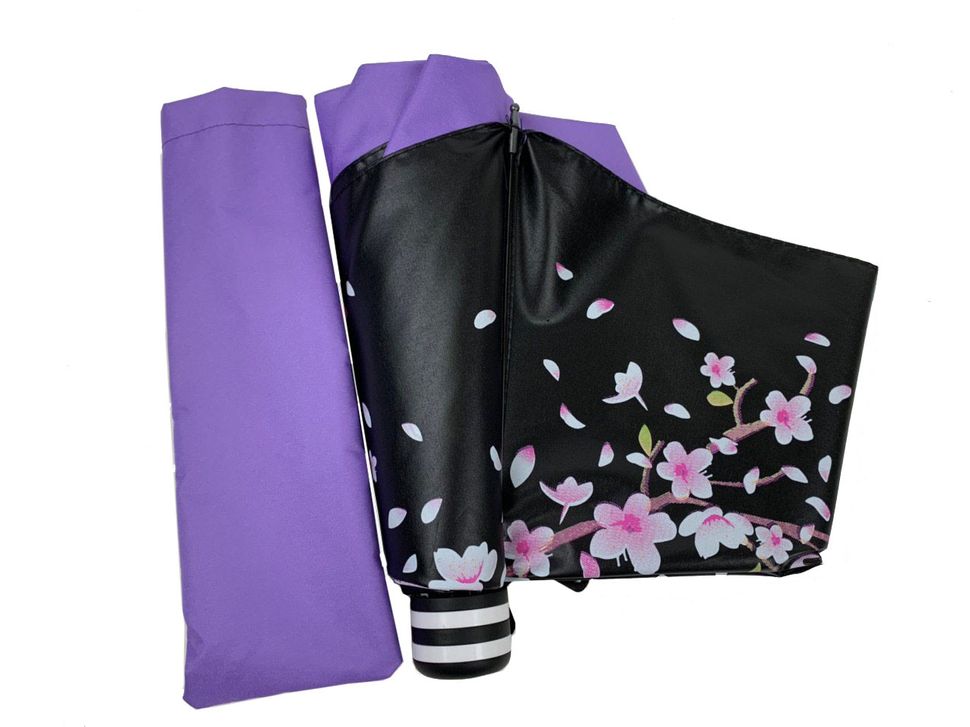 Механический женский зонт в три сложения, фиолетовый, 8308-3  8308-3 фото | ANANASKO
