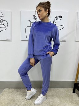 Женский костюм велюровый синий 50 р Lakerta PV1  PV1(50) фото | ANANASKO