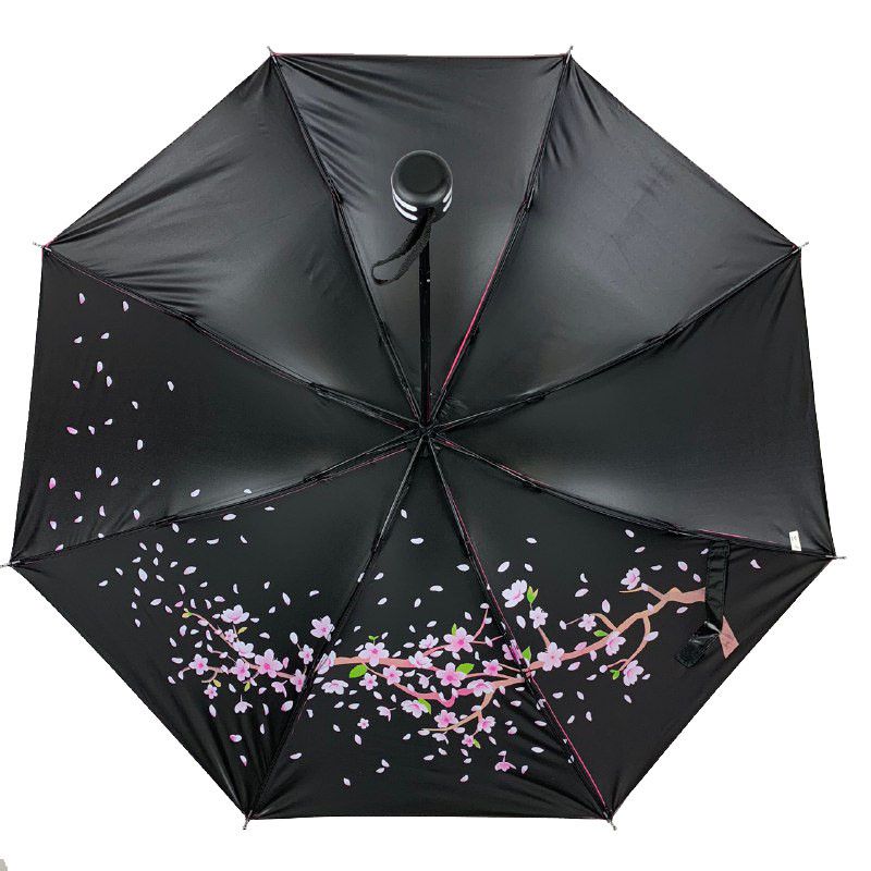 Механический женский зонт в три сложения, малиновый, 8308-4  8308-4 фото | ANANASKO