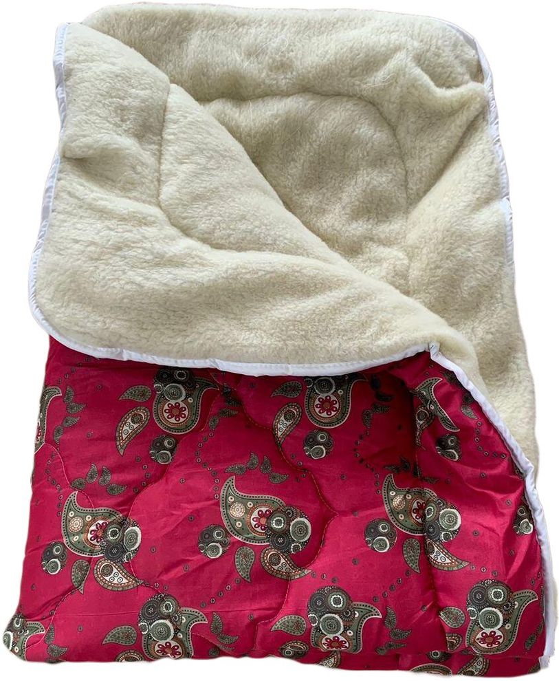 Одеяло меховое полуторное красного цвета Ananasko  M22(1,5) фото | ANANASKO