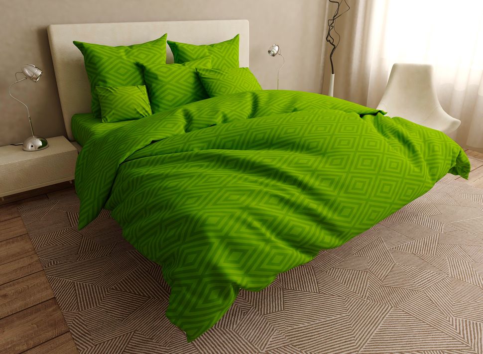 Комплект постельного белья двуспальный зеленый Бязь Голд Ananasko 15137 140 ниток/см² за 640 грн