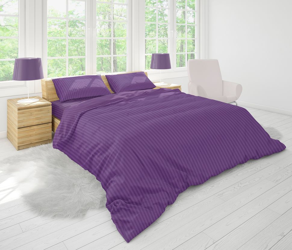 Комплект постельного белья семейный фиолетовый Бязь Голд Ananasko 1510031 140 ниток/см² 1510031(s) фото | ANANASKO